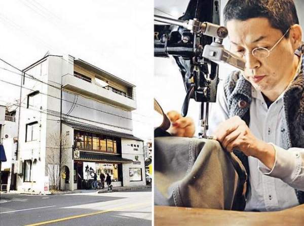 一澤帆布是京都人氣老店,日本人戲稱「京都 LV」。製袋匠以老衣車製作帆布袋,其態度真的一絲不苟。 京都